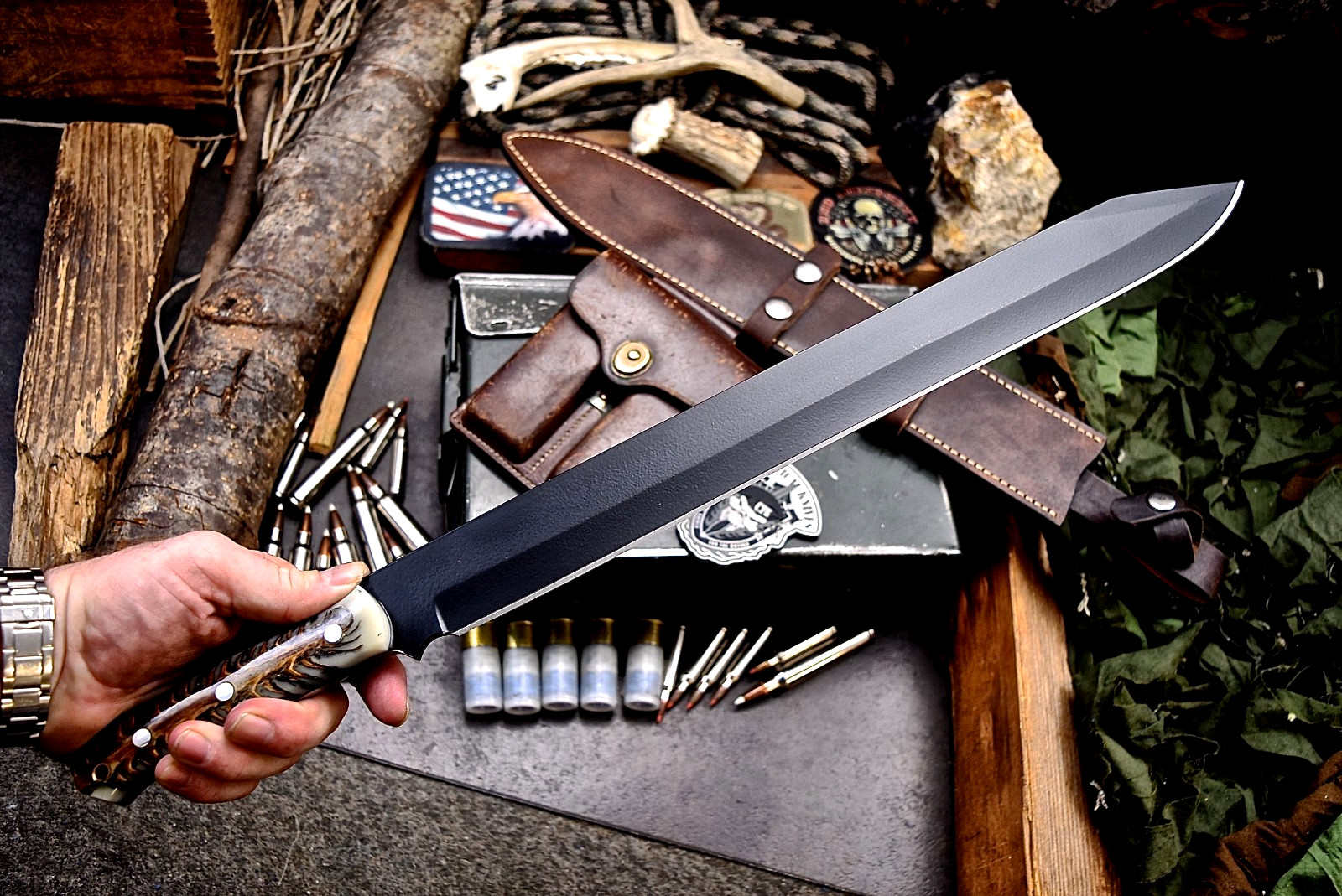 CFK IPAK Handmade D2 Custom HYBRID LATIN MACHETE Chopping Hunting Sport Knife