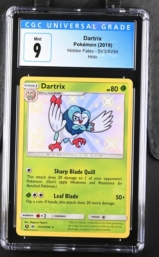 DARTRIX SV3/SV94 SHINY VAULT HOLO HIDDEN FATES POKEMON CGC 9 MINT