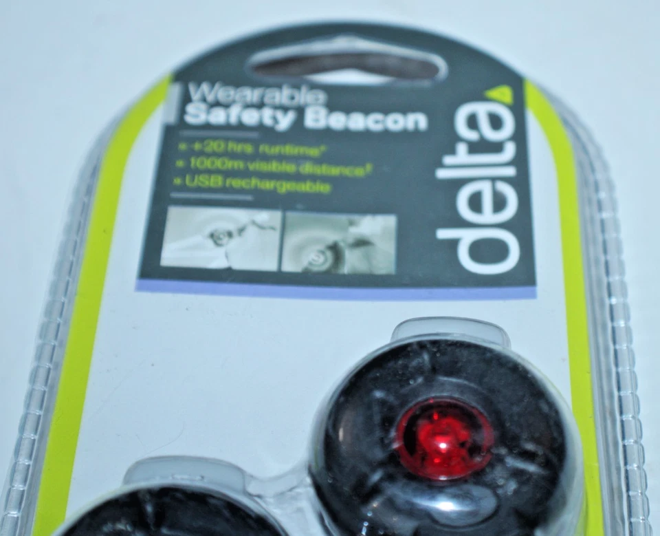 Delta 自行车灯可穿戴安全信标 USB 可充电 20 小时 + 前后 — 第 3/4 张图片