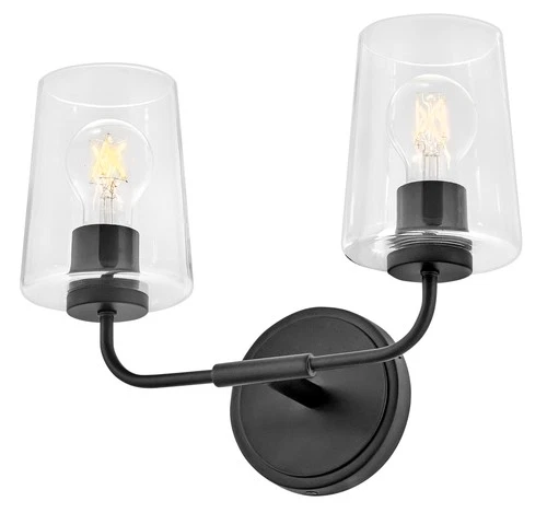 Lark 853452-CL Kline 2 Light 14"W Vanity Light - Black - Picture 11 of 12