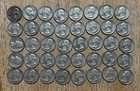 Lot of 40 1959 & 1957 Washington 90% Silver Quarters Circulated - Full Roll
