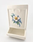 Vintage McCoy Wall Hanging Match Box Holder Ceramic Pottery White Flower READ