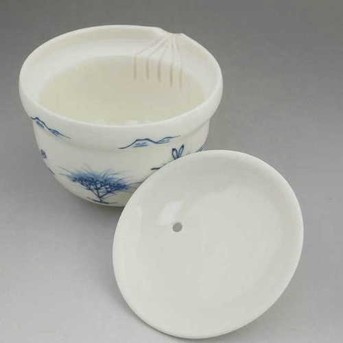 Kyoto ware, Kiyomizu ware, Sometsuke Chojugiga, Hohin teapot, Ceramic bean paste - Picture 5 of 6