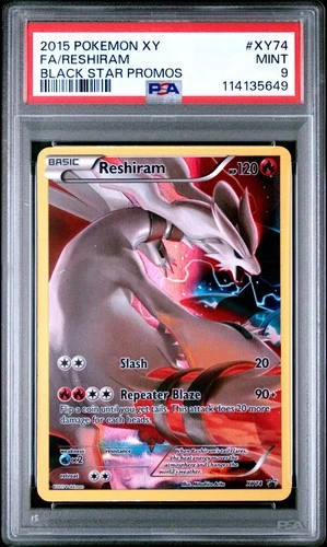 2015 POKEMON BLACK STAR PROMO RESHIRAM #XY74 PSA 9 MINT #114135649 (POP 46)