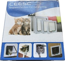 Ceesc Magnetic Pet Door For Cats  Dogs up to 25Lbs XL White NWT Weatherproof