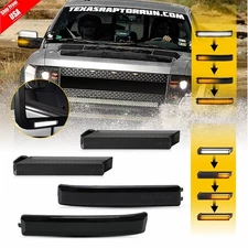 Smoked Sequential LED Side Mirror Turn Signal Lights For 2004-2014 Ford F-150 4X