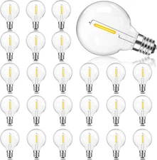 G40 LED Replacement Light Bulbs, 1W E12 Base Shatterproof Clear Globe Light Bulb