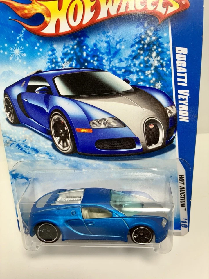Hot Wheels Bugatti Veyron 2010 Hot Auction Blue Snowflake & Regular - Image 3 of 4