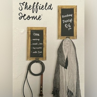 SHEFFIELD HOME 2-pcs Rustic Chalkboards with Hooks #0715252