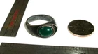 DENMARK SIGNED MODERNIST STERLING SILVER 925 RING GREEN CHRYSOPRASE STONE SZ 6