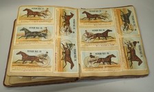 EXCEPTIONAL 19TH CENTURY SCRAP BOOK W/ MANY INTERESTING ADVERTISING TRADE CARDS