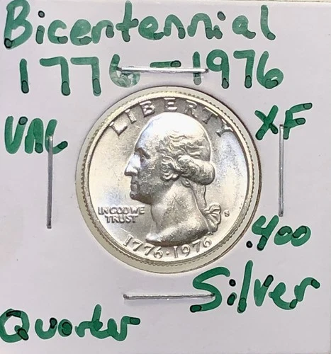 1976 S SILVER Bicentennial Washington Quarter BU UNC XF Details 40% Silver - 25A