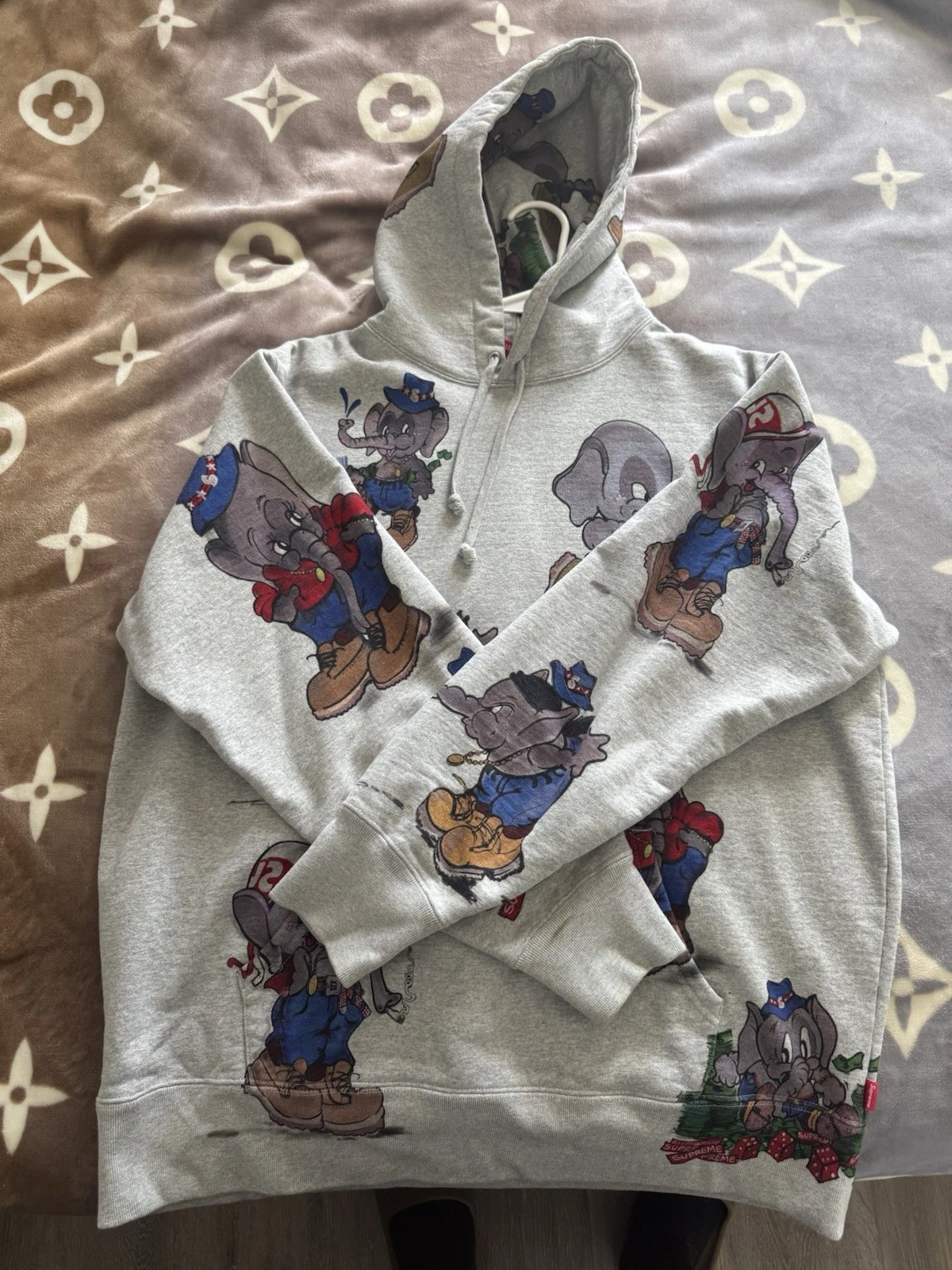 Felpa con cappuccio Supreme Elephant grigio medio