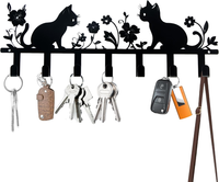 SchlüSselboard,SchlüSselbrett Schwarz,SchlüSselbrett Katze,SchlüSselhalter Wand,