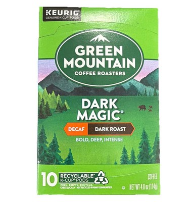DECAF Green Mountain Dark Magic Dark Roast Coffee Keurig K Cups 10 ct July 2027