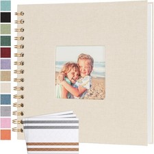 Scrapbook Photo Album 8x8 Inches 40 Pages Kraft Paper Linen Cover