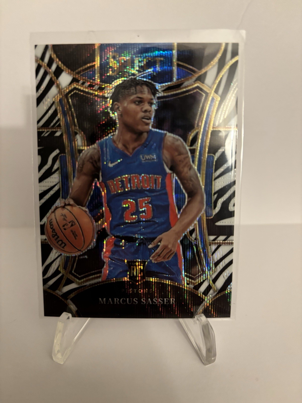 2023-24 Panini Select - Mezzanine Level Marcus Sasser #303 Zebra Prizm (RC)