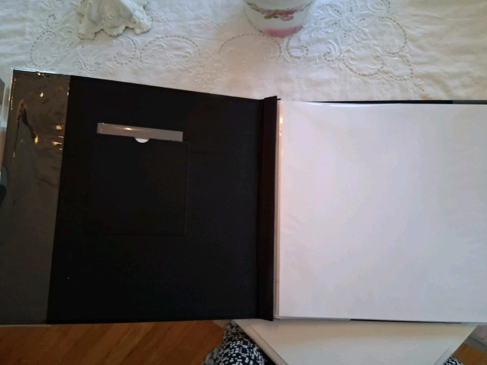 Álbum de recortes Black Pioneer 12"x12" cubierto de tela álbum encuadernado nuevo Foto 3 de 4