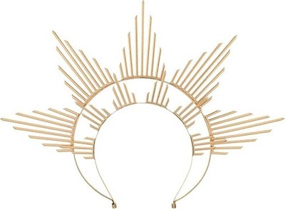 Gold Halo Crown Headpiece Plastic Sunburst Sun Goddess Cosplay Accessory Golden Lotus Halo Sunburst Light Headpiece - Wearable Art  main image 4