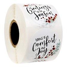 Holly Berry Holiday Stickers / 500 Greenery Greeting Card Envelope Seals / 6 ...