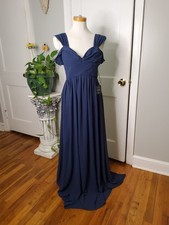 New LULU'S Navy Evening Gown, Women's M, Lined, Maxi Dress Formal