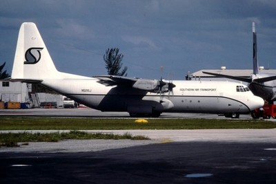 Dia N521SJ Lockheed L-100-20 Hercules Southern Air Trans 1988 35mm ger. OP-K3-98