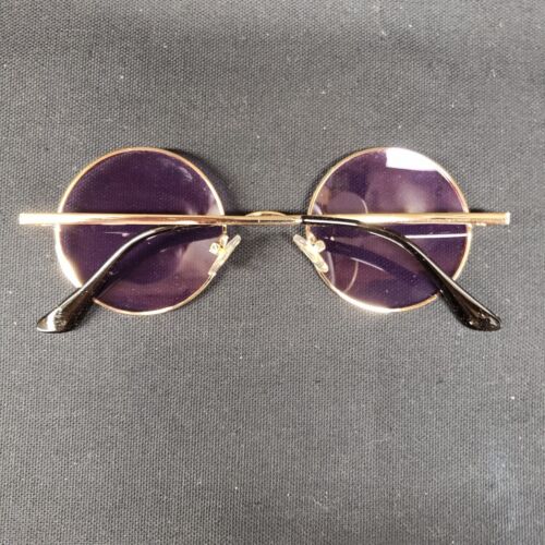 Sonnenbrille mit runden lila Gläsern groovy im Stil von John Lennon - Bild 9 von 15