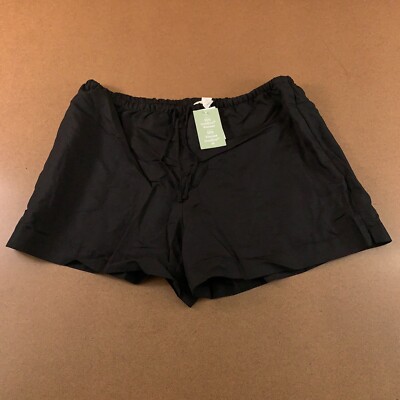 H&M Womens Size XL Black Linen Blend Drawstring Pocketed