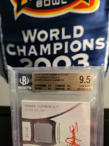 Roger Clemens auto 2017 Topps Diamond Icons Relic BGS 9.5/10 Autograph #3/10 - Picture 5 of 6