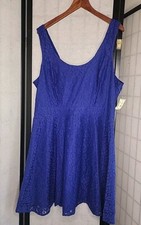  AEROPOSTALE BLUE OPEN TIE BACK SLEEVELESS LACE MINI DRESS XL Cottagecore 