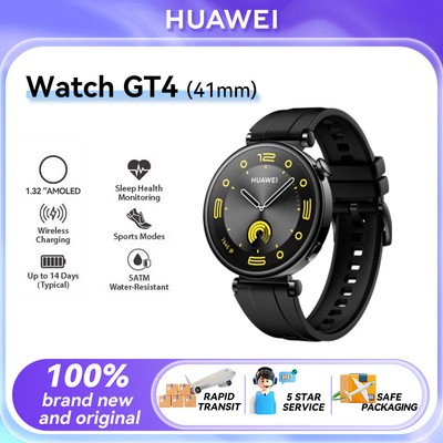 NEW Huawei Watch GT 4 41mm BLACK 1.32'' AMOLED Bluetooth iOS Android Smartwatch