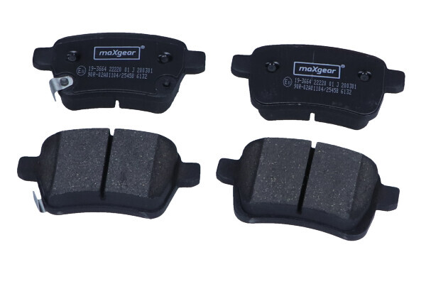 19-3664 MAXGEAR Brake Pad Set, disc brake for FIAT,OPEL,VAUXHALL