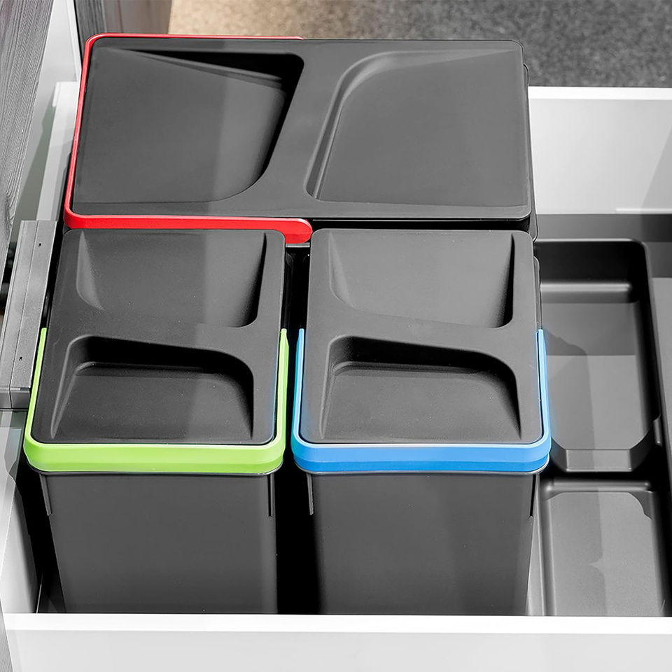 Emuca Recycle Containers for kitchen drawers, Height 266mm 10,47 inch