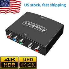 Component Video & L/R RCA Stereo Audio to HDMI Converter Adapter - DVD PS3 Xbox