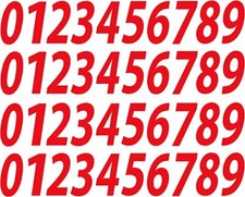 0-9 Reflective Numbers Red Sticker Vinyl Decals CHOOSE 1"-12" Set Of 40 RV1 