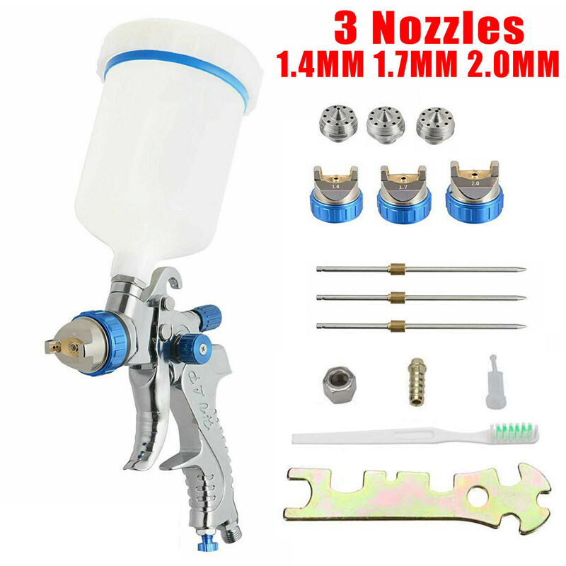 HVLP Spray Gun Kit Gravity Feed Car Primer Paint 600ML 1.4mm 1.7mm 2.0mm Nozzle. eBay