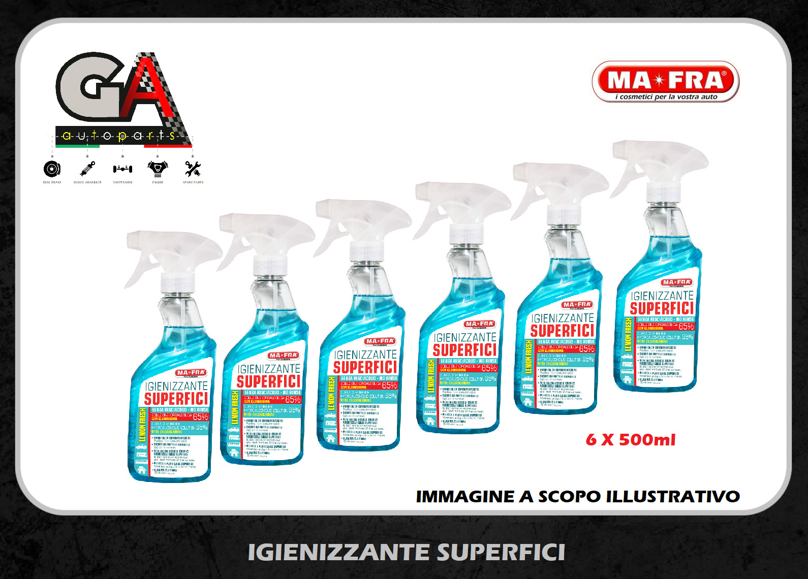 Prezzo Shock: 6 Spray Igienizzanti Superfici | Alcool 65% Disinfettante