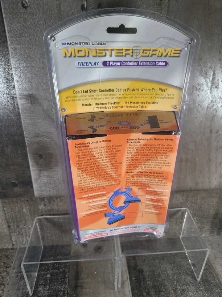 NEW  7FT DUAL BLUE LED MONSTER CONTROLLER EXTENSION CABLES FOR PS2 PLAYSTATION 2 - Image 2 of 3