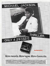 1982 Michael Jackson "Thriller" U.K. Release Original Industry Promo Print Ad