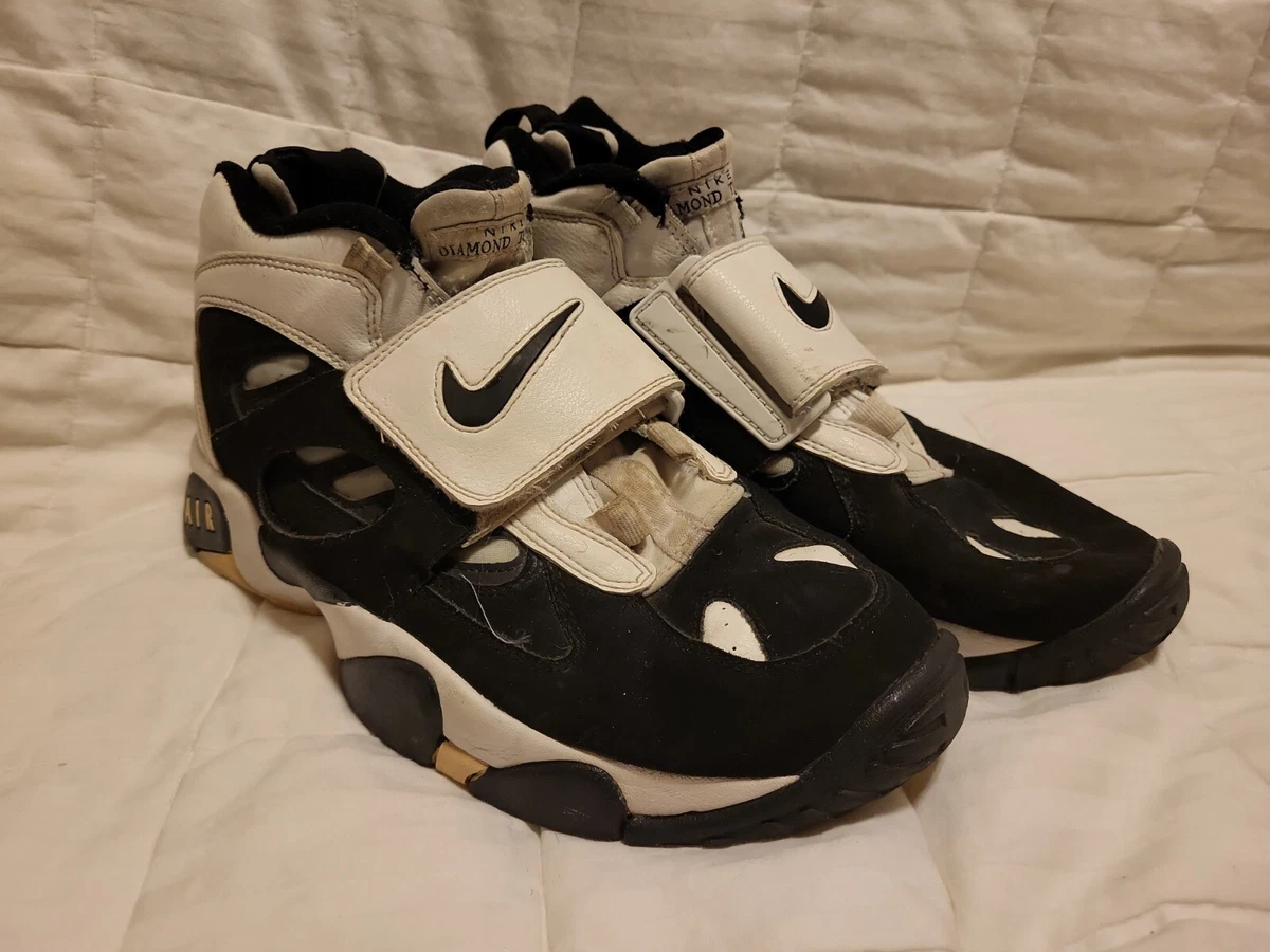 Uganda Lidiar con Prestigioso Nike Air Diamond Turf 2 487658-100 White Black OG Sz 9 Deion Sanders | eBay