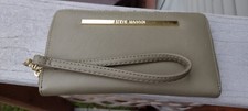 Steve Madden Olive Green Zip Around Wrist Wallet 8" L 4 1/2" W Goldtone Hardware