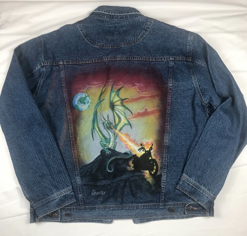 VTG 90s Denim Jacket w/ Custom Airbrush 