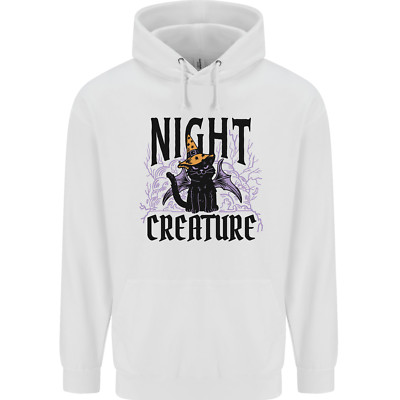 Halloween Katze Nacht Kreatur Hexe Herren 80% Baumwolle Hoodie