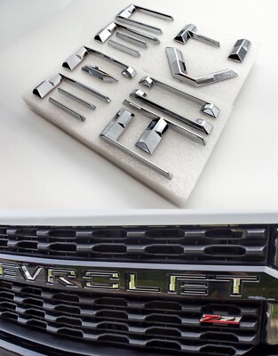 2019-2022 Silverado 1500 Custom front grille letter inserts CHEVROLET ...