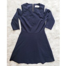 Eliza J Navy Cold Shoulder Fit & Flare Dress