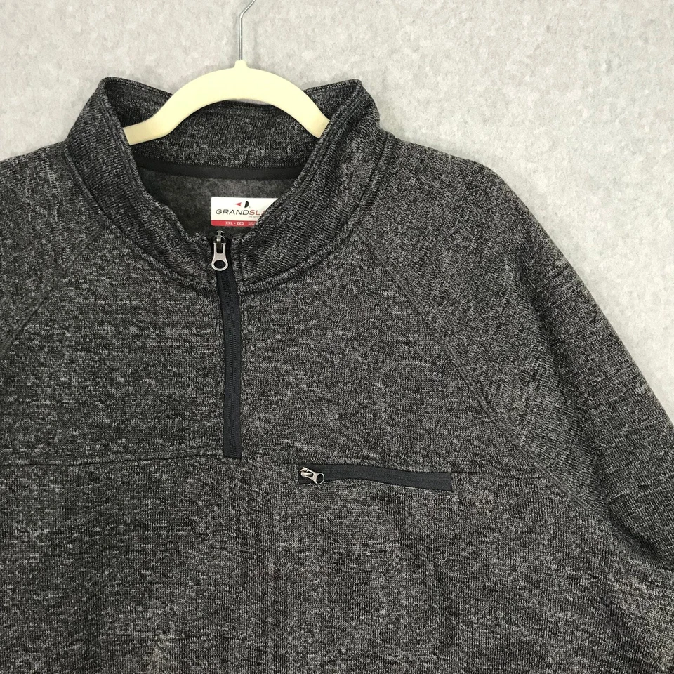 Sudadera Grand Slam Para Hombre XXL Gris 1/4 Cremallera Rendimiento Exterior Camping Golf Foto 2 de 4