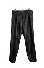 VTG Y2K West Bay Sport Black Highwaist Leather Pants Straight Leg 12 Timeless