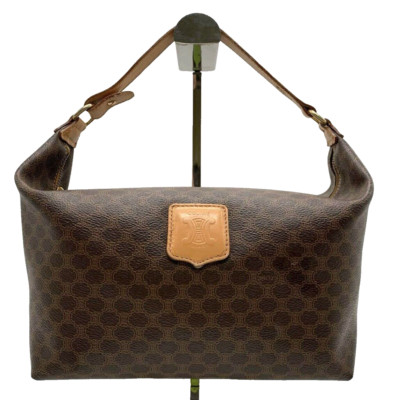 CELINE Macadam Accessory Pouch Triomphe Handbag PVC Leather #518