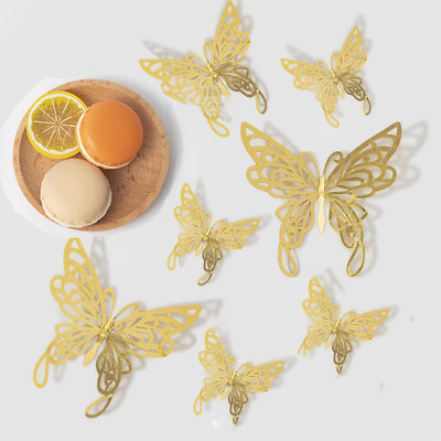 48pcs 3D Schmetterling Wand Dekor 4 Stile 3 Größe Insekt Muster Für Zuhause Neu