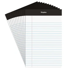 STAPLES TRU RED Notepads, 5 x 8 Inch, Narrow Ruled Legal Pads, Writing Pad for H